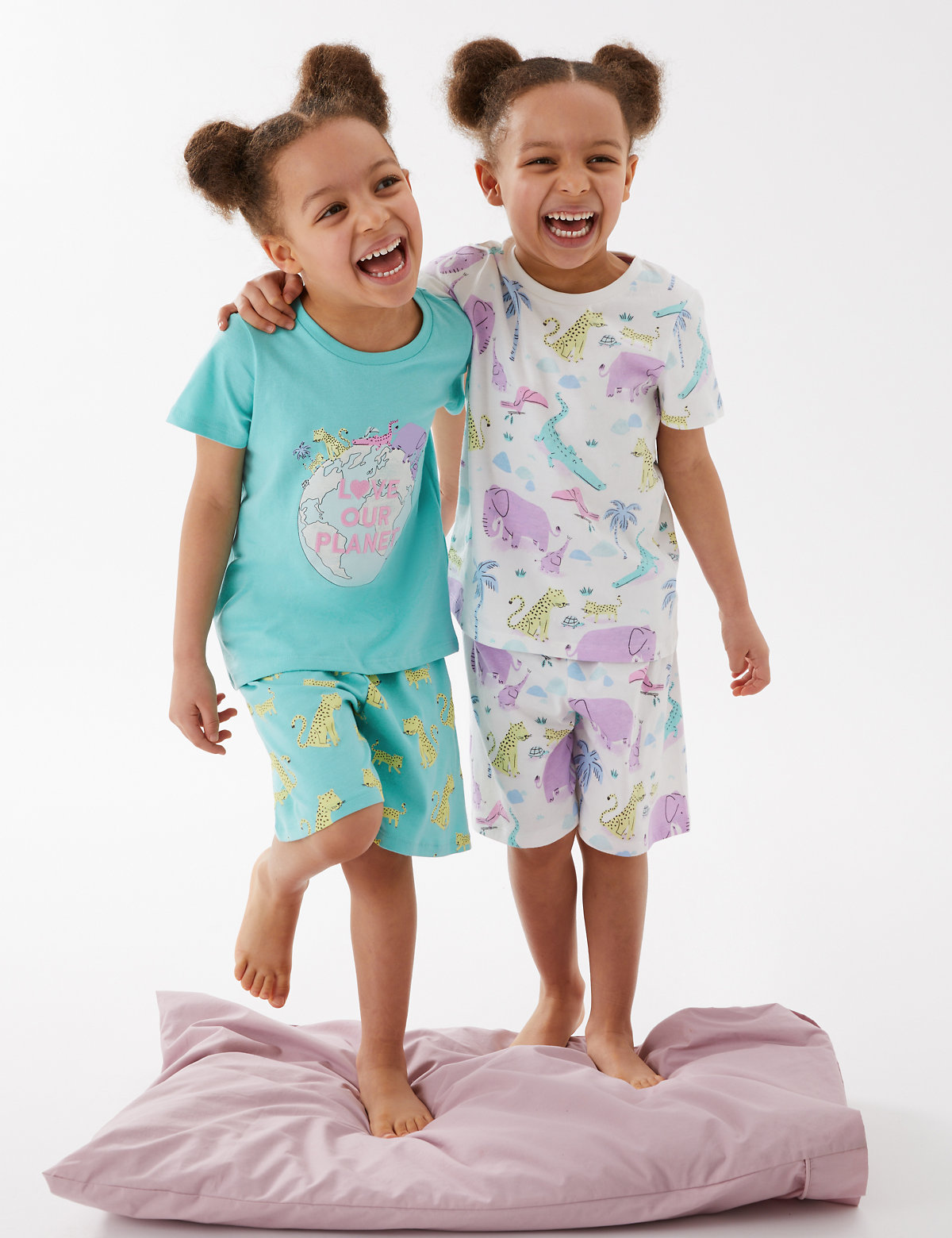 2pk Pure Cotton Animal Short Pyjama Sets (12 Mths - 7 Yrs)