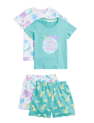 

Girls M&S Collection 2pk Pure Cotton Animal Short Pyjama Sets (12 Mths - 7 Yrs) - Pink Mix, Pink Mix