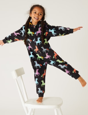 

M&S Collection Pijama de una pieza polar de unicornio (12 meses-7 años) - Carbon, Carbon