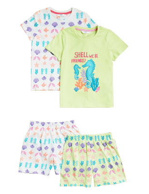 

Girls M&S Collection 2pk Pure Cotton Seahorse Short Pyjama Sets (12 Mths - 7 Yrs) - Yellow Mix, Yellow Mix