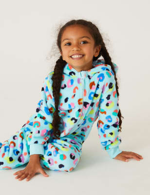 

Fleece-Einteiler mit Leopardenmuster (12 Monate - 7 Jahre) - Blue Mix, Blue Mix