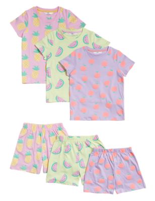 

Girls M&S Collection 3pk Pure Cotton Fruit Print Pyjama Sets (12 Mths - 7 Yrs) - Lilac Mix, Lilac Mix