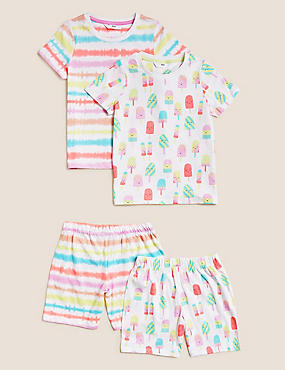 兩件裝純棉條紋及棒棒糖圖案睡衣套裝（12 個月至 7 歲）