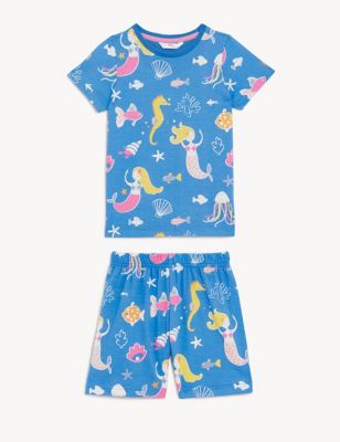 Glow in the Dark Mermaid Print Pyjama Set (1-8 Yrs)