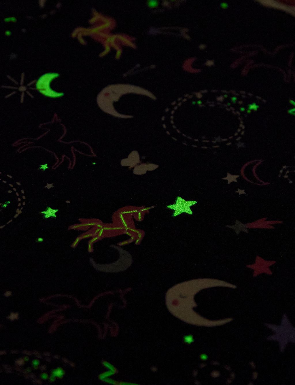 Pure Cotton Glow In The Dark Unicorn Pyjamas (1-8 Yrs) image 2