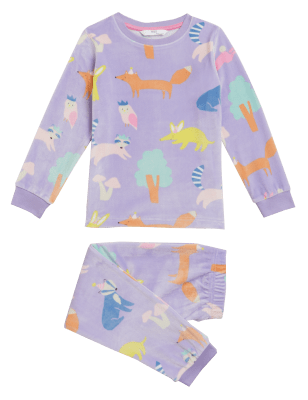 

Girls M&S Collection Velour Woodland Pyjamas (12 Mths - 7 Yrs) - Lilac Mix, Lilac Mix