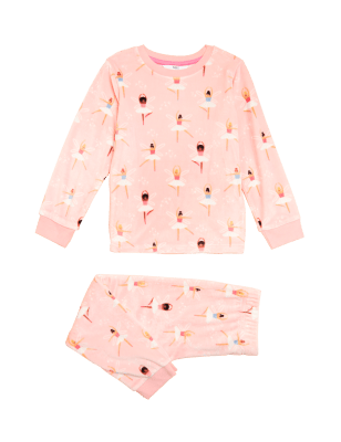 

Girls M&S Collection Velour Ballerina Pyjamas (12 Mths - 7 Yrs) - Pink Mix, Pink Mix