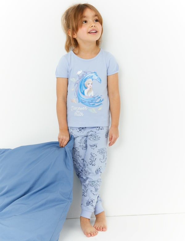 Cotton Disney Frozen 2 Glitter Print Pyjamas (2-10 Yrs)