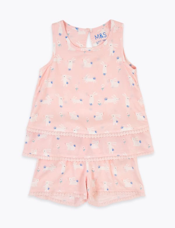 Bunny Print Short Pyjama Set (1-7 Yrs)