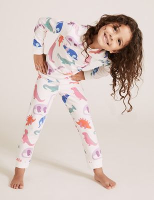 Pyjama en coton à imprimé dinosaure (du 1 au 7 ans) - Light Pink Mix