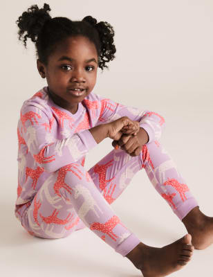 

M&S Collection Schlafanzugset mit hohem Baumwollanteil und Einhornmuster (1-7 J.) - Lilac Mix, Lilac Mix