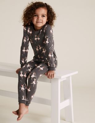 Pyjama en coton à motif ballerine (du 1 au 7 ans) - Multi
