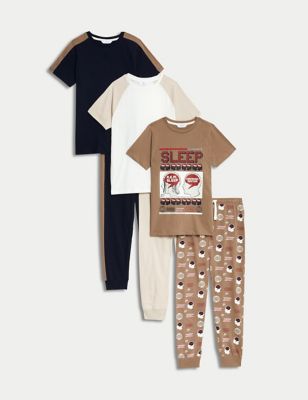 

Boys M&S Collection 3pk Pure Cotton Pyjama Sets (6-16 Yrs) - Multi, Multi