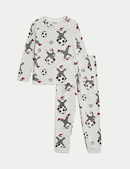 Cotton Rich Christmas Football Pyjamas (1-16 Yrs)