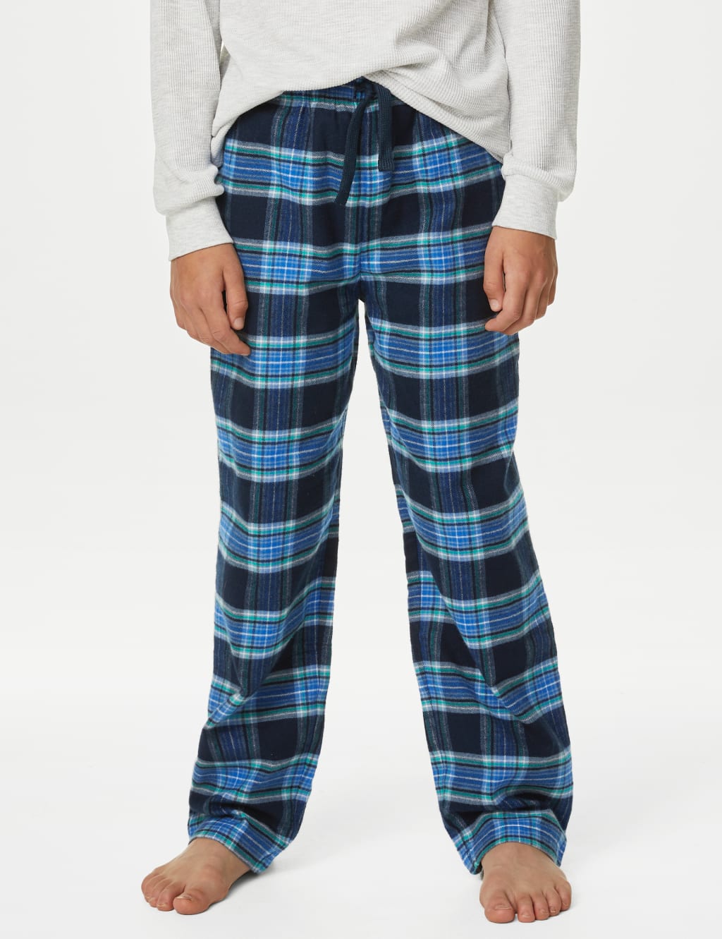 Cotton Blend Checked Pyjamas (6-16 Yrs) image 4