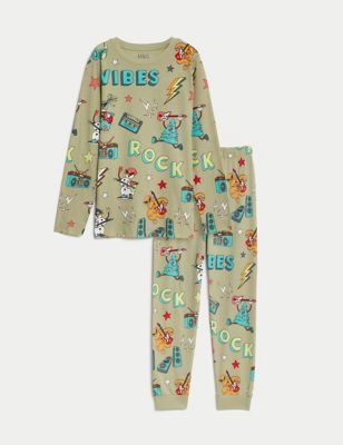 Cotton Rich Slogan Christmas Pyjamas (1-16 Yrs)