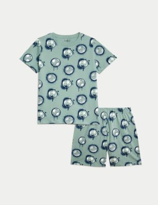 

Boys M&S Collection Pure Cotton Football Pyjamas (7-14 Yrs) - Green Mix, Green Mix