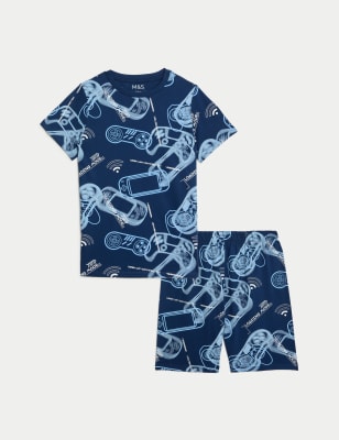 Pure Cotton Gaming Print Pyjamas (7-14 Yrs) - GR