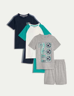 3pk Cotton Rich Patterned Pyjama Sets (6-16 Yrs)