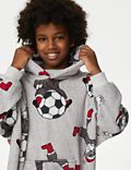 Polarowa bluza z kapturem oversize piłkarska z Mikołajem (3–16 lat)