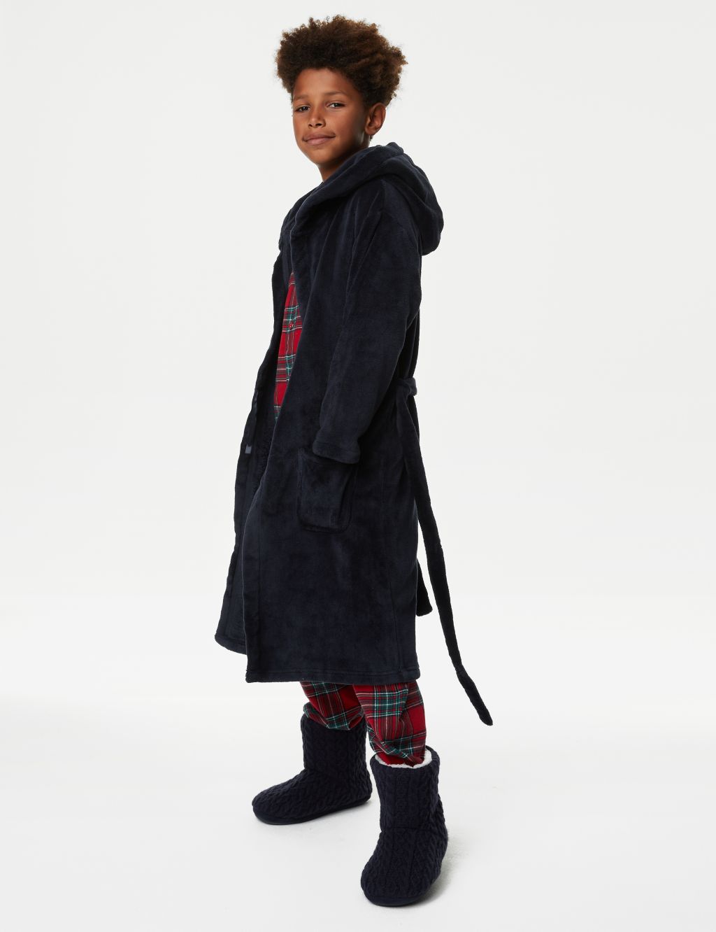 Fleece Hooded Dressing Gown (6-16 Yrs) image 1