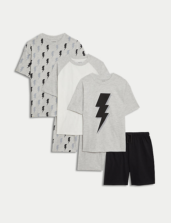 3pk Cotton Rich Lightning Pyjama Sets (6-16 Yrs) - DK