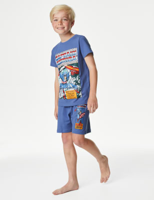 

Boys M&S Collection Captain America™ Short Pyjama Set (6-16 Yrs) - Blue, Blue