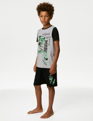 

M&S Collection Schlafanzug mit Minecraft™-Motiv (3-16 Jahre) - Grey Marl, Grey Marl