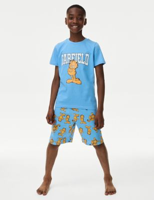 M&S Boy's Garfield Pyjamas (6-16 Yrs) - 7-8 Y - Blue Mix, Blue Mix