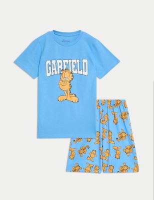M&S Boys Garfield Pyjamas (6-16 Yrs) - 7-8 Y - Blue Mix, Blue Mix