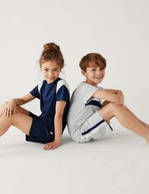 

Boys M&S Collection 2pk Cotton Rich Striped Short Pyjama Sets (6-16 Yrs) - Navy, Navy