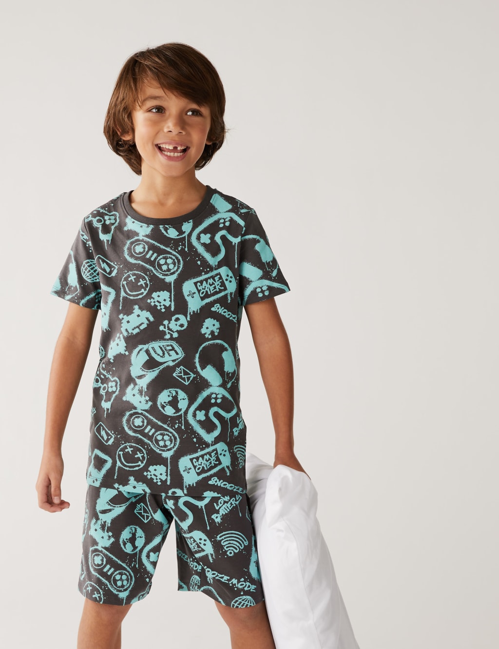 Cotton Rich Gaming Print Pyjama Set (7-16 Yrs) image 1
