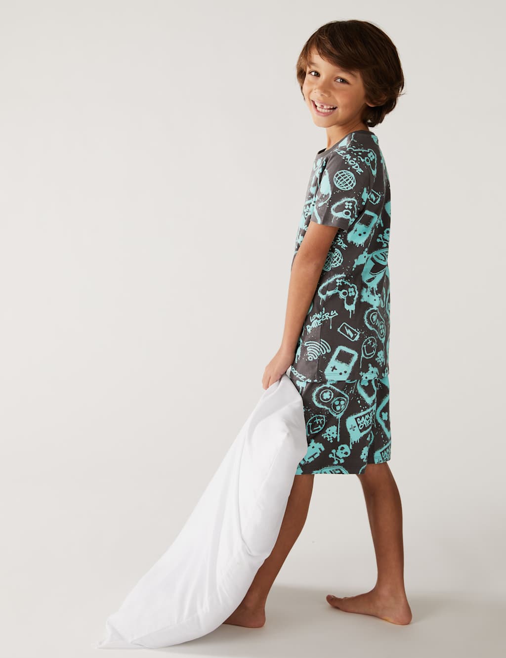 Cotton Rich Gaming Print Short Pyjama Set (7-16 Yrs) image 2