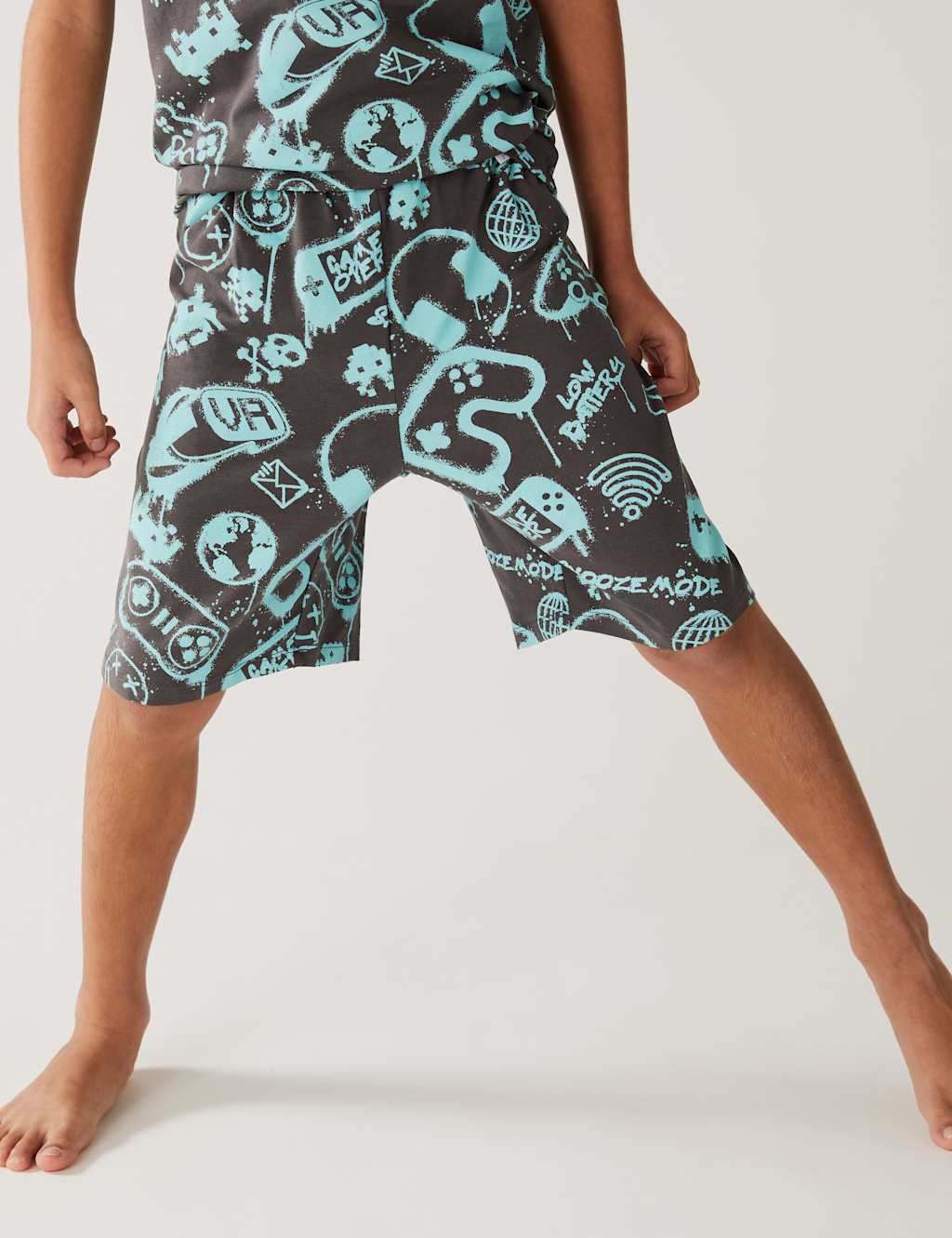 Cotton Rich Gaming Print Short Pyjama Set (7-16 Yrs) image 3