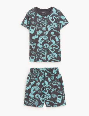 Cotton Rich Gaming Print Short Pyjama Set