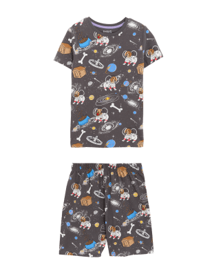 

M&S Collection Pijama corto de algodón con estampado de gaming (7-16 años) - Black Mix, Black Mix