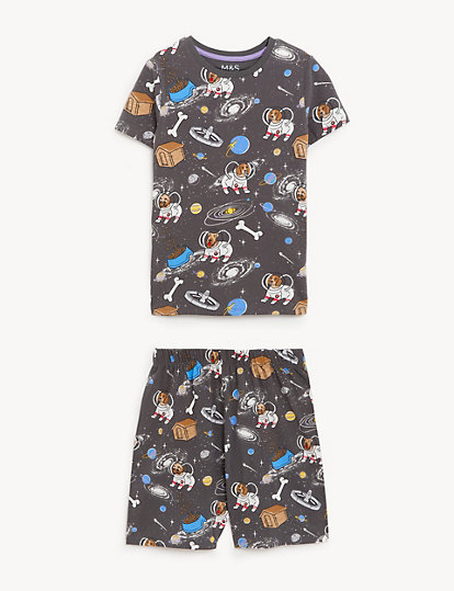 Cotton Rich Space Dog Short Pyjama Set
