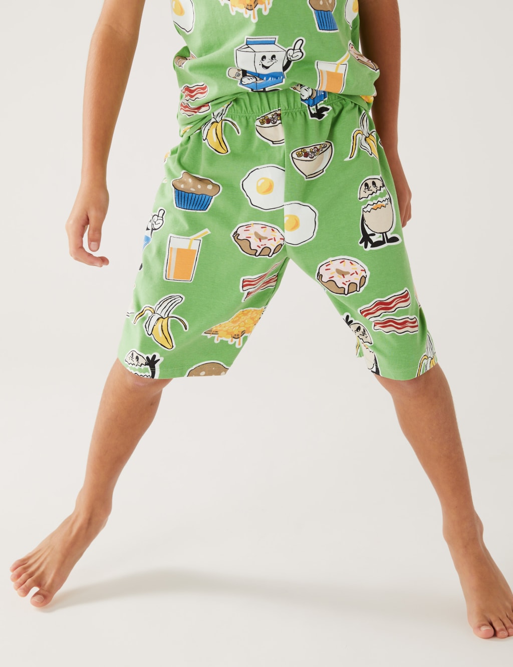 Cotton Rich Breakfast Print Short Pyjama Set (7-16 Yrs) image 3