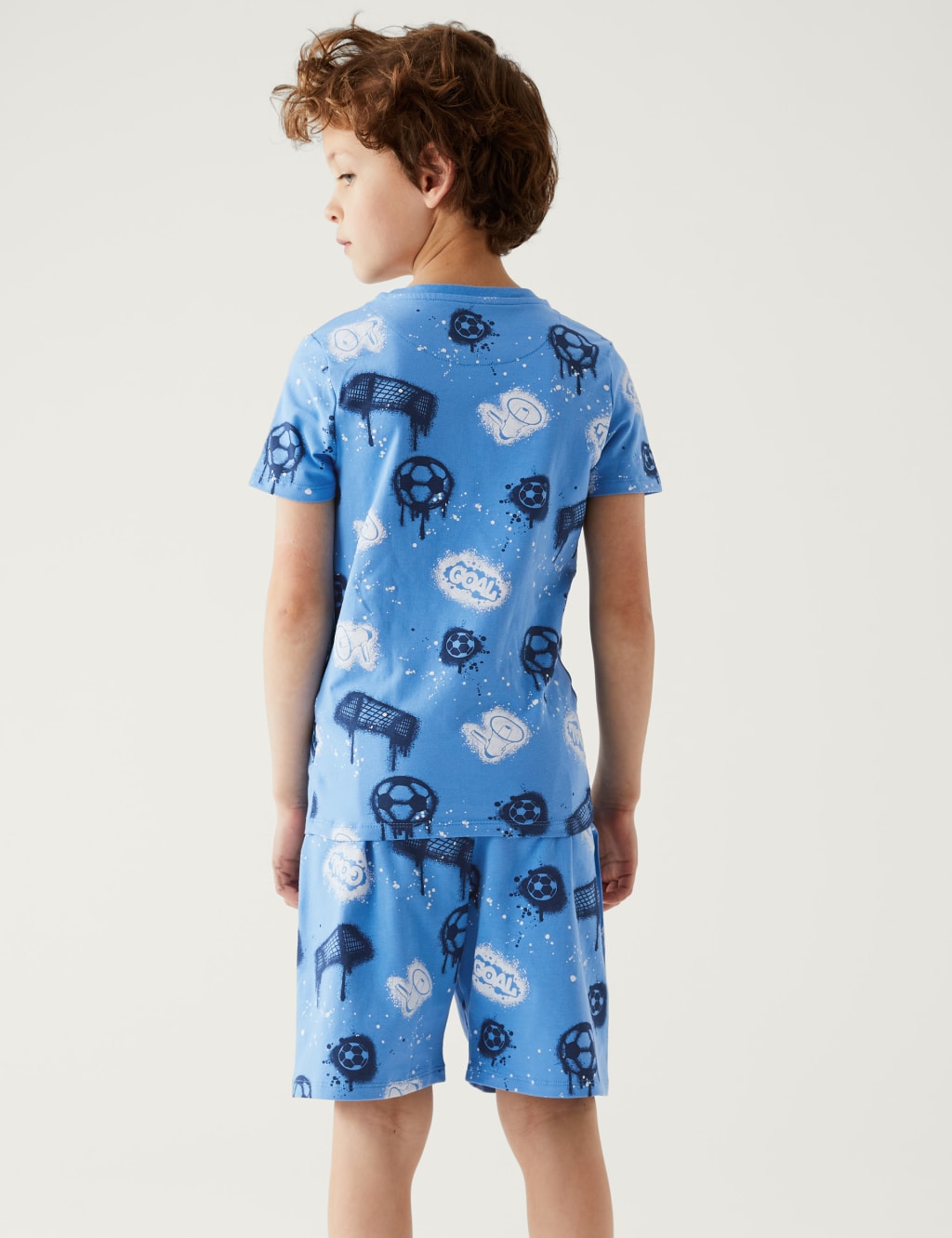 Cotton Rich Football Short Pyjama Set (7-16 Yrs) image 2