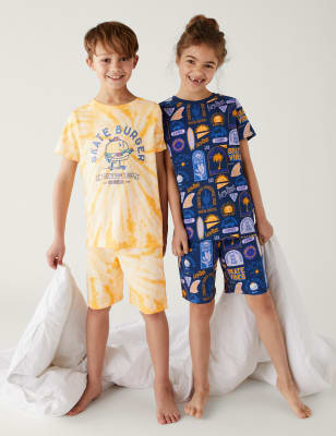 2pk Pure Cotton Skateboard Pyjama Sets