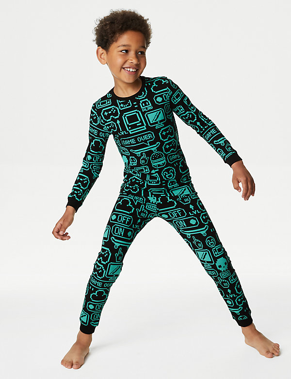 Pijama de algodón con estampado de gaming (7-14 años)