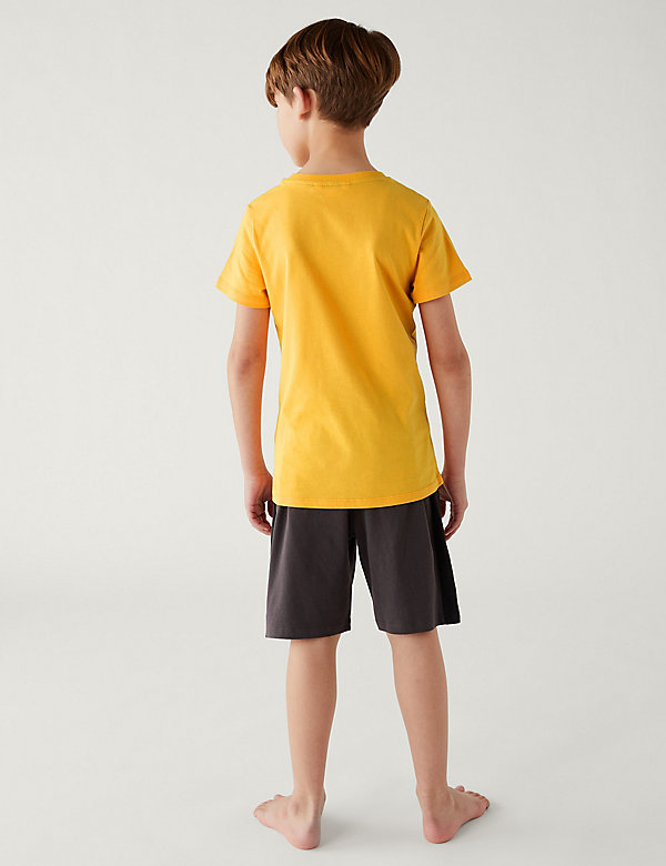 2pk Pure Cotton Football Short Pyjama Sets (6-16 Yrs) - FI