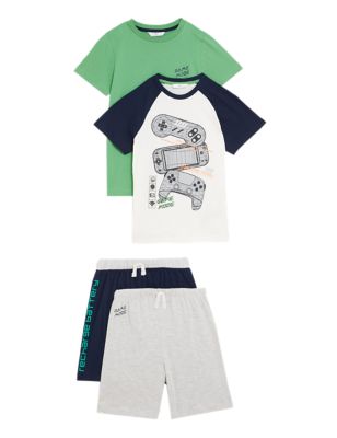 

Boys M&S Collection 2pk Cotton Rich Gaming Short Pyjama Sets (6-16 Yrs) - Green Mix, Green Mix