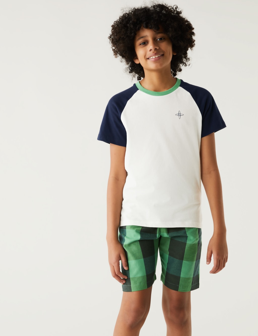 2pk Pure Cotton Checked Short Pyjama Sets (6-16 Yrs) image 2