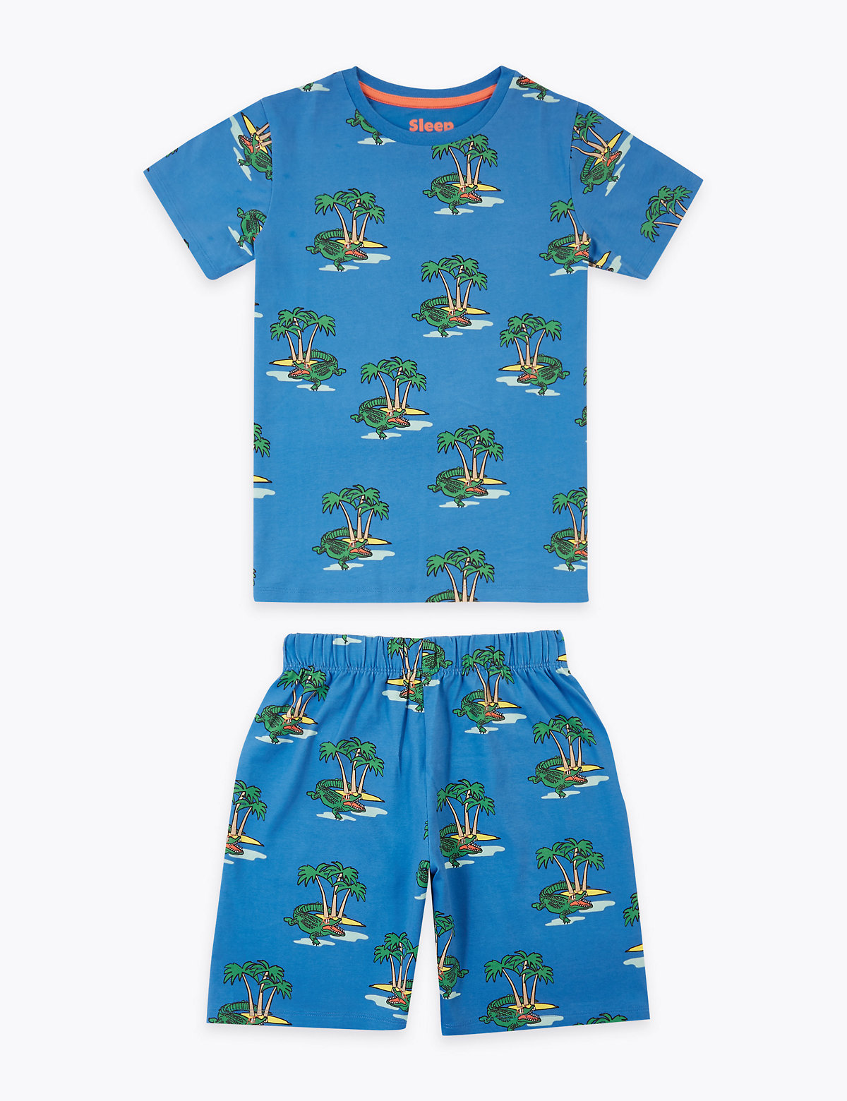 Cotton Crocodile Print Short Pyjama Set (7-16 Yrs)