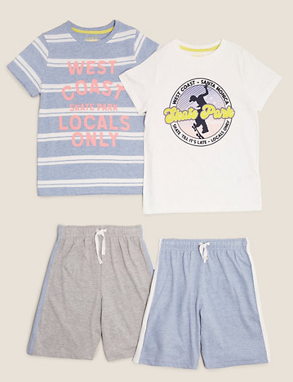 2pk Cotton Rich West Coast Short Pyjama Set (6-16 Yrs)