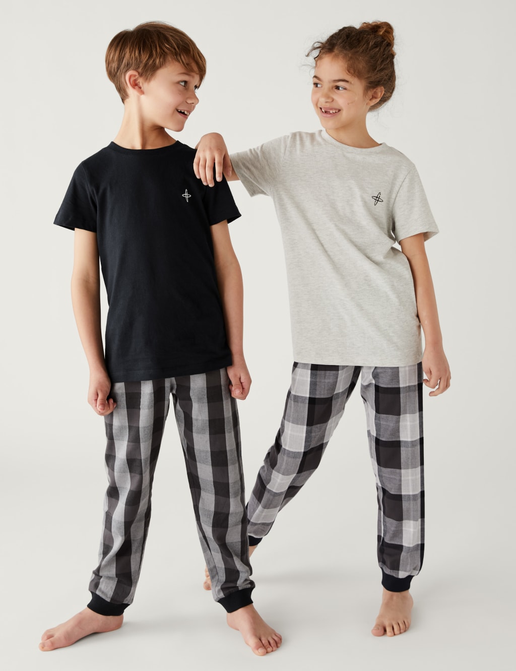 2pk Pure Cotton Checked Pyjama Sets (6-16 Yrs) image 1