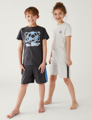 Pure Cotton Football Pyjama Set (6-16 Yrs)