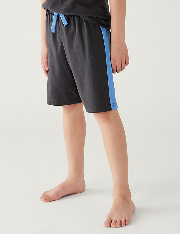 2pk Cotton Rich Football Short Pyjama Sets (6-16 Yrs) - FI