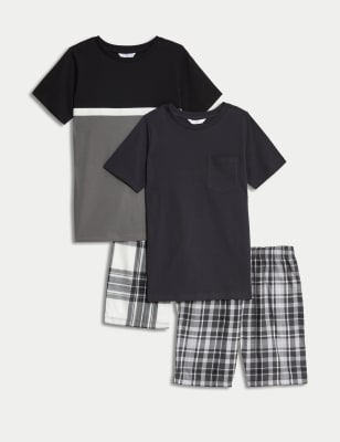 

M&S Collection Pack de 2 pijamas 100% algodón de cuadros (6-16 años) - Blue Mix, Blue Mix